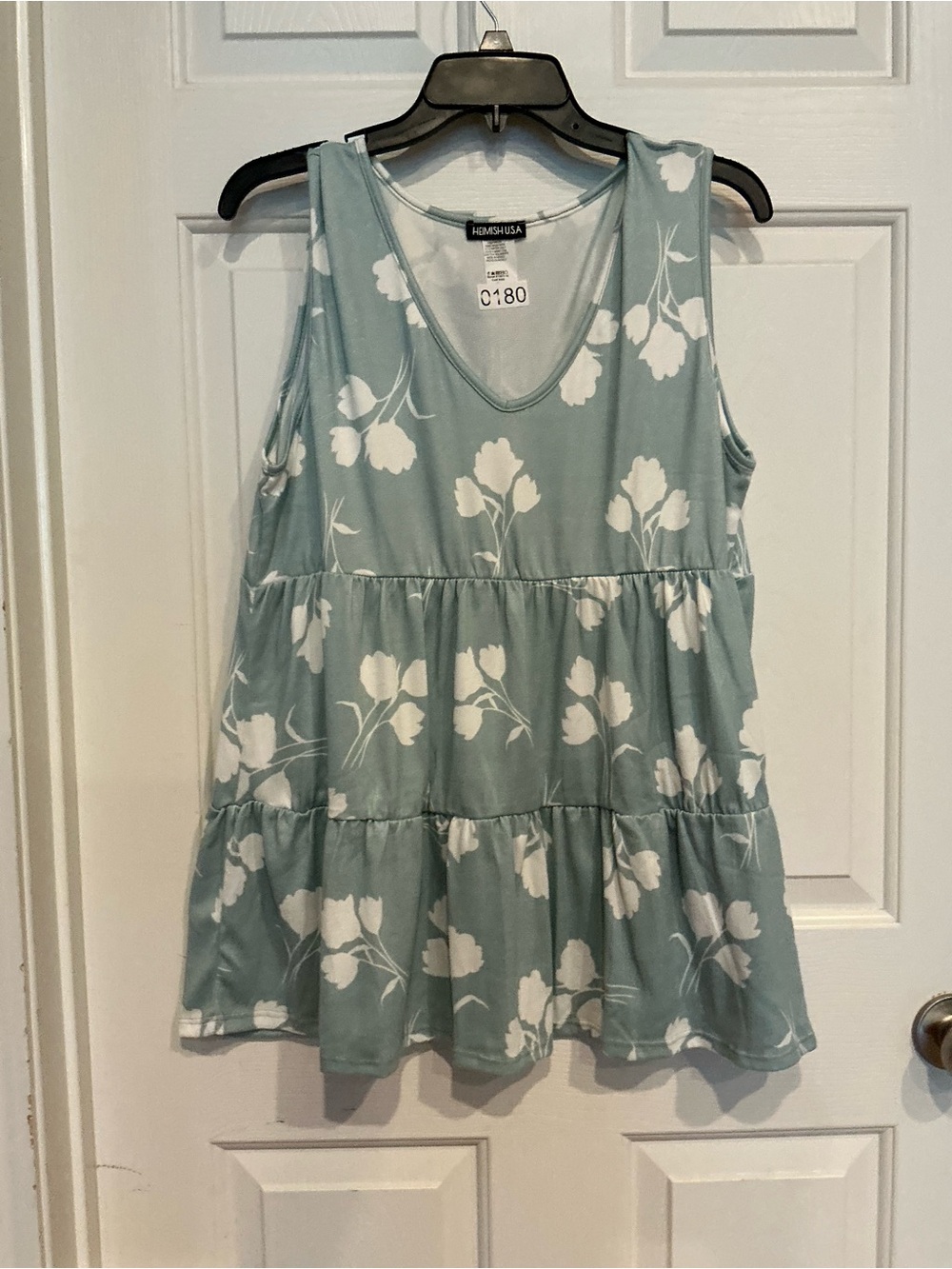 HEIMISH USA Sage Green Floral Tiered Tank Top